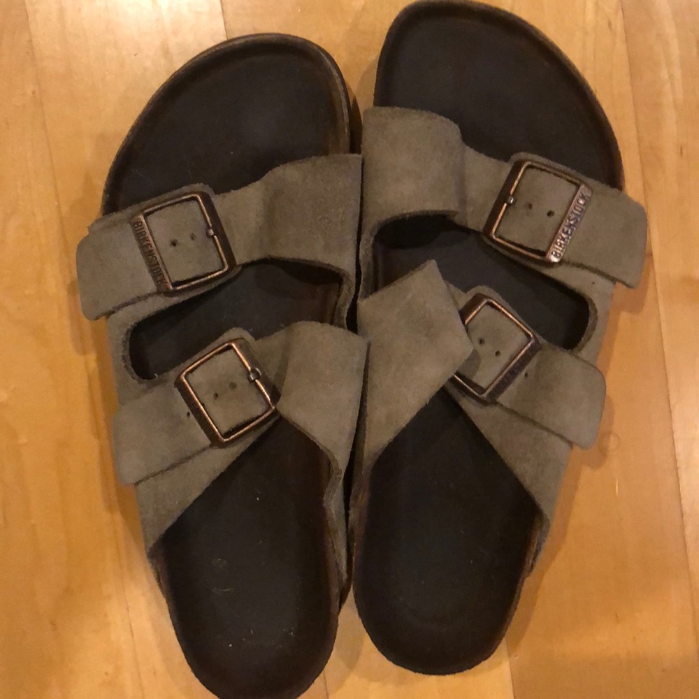 Arizona Suede Leather Taupe Birkenstocks 9/9.5
